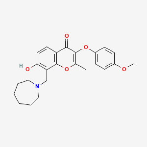 molecular formula C24H27NO5 B2713588 8-(azepan-1-ylmethyl)-7-hydroxy-3-(4-methoxyphenoxy)-2-methyl-4H-chromen-4-one CAS No. 848739-24-2