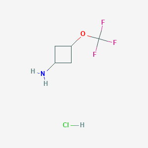 molecular formula C5H9ClF3NO B2713615 3-(三氟甲氧基)环丁-1-胺；盐酸盐 CAS No. 2408972-17-6