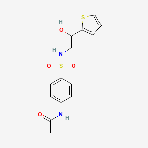 B2713622 N-(4-(N-(2-hydroxy-2-(thiophen-2-yl)ethyl)sulfamoyl)phenyl)acetamide CAS No. 1396848-12-6