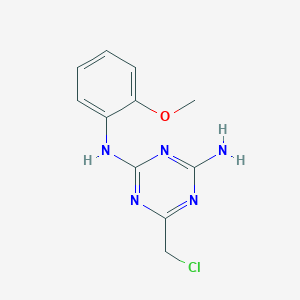 molecular formula C11H12ClN5O B2713625 6-(chloromethyl)-N-(2-methoxyphenyl)-1,3,5-triazine-2,4-diamine CAS No. 578762-51-3