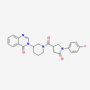 B2713631 3-(1-(1-(4-fluorophenyl)-5-oxopyrrolidine-3-carbonyl)piperidin-3-yl)quinazolin-4(3H)-one CAS No. 2034462-54-7