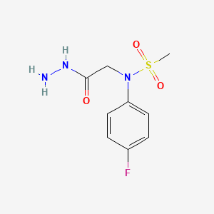 molecular formula C9H12FN3O3S B2713647 N-(4-氟苯基)-N-(2-肼基-2-氧乙基)甲磺酰胺 (非首选名称) CAS No. 925592-26-3