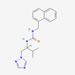 molecular formula C19H23N5O B2713656 3-[3-methyl-1-(1H-1,2,4-triazol-1-yl)butan-2-yl]-1-[(naphthalen-1-yl)methyl]urea CAS No. 2034561-52-7