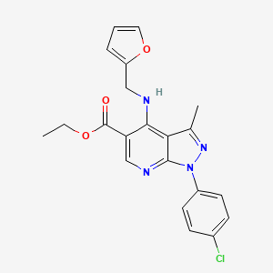 ethyl 1-(4-chlorophenyl)-4-[(2-furylmethyl)amino]-3-methyl-1H-pyrazolo[3,4-b]pyridine-5-carboxylate