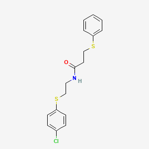 molecular formula C17H18ClNOS2 B2713664 N-{2-[(4-chlorophenyl)sulfanyl]ethyl}-3-(phenylsulfanyl)propanamide CAS No. 337923-21-4