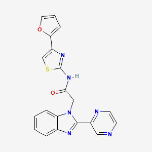 N-(4-(furan-2-yl)thiazol-2-yl)-2-(2-(pyrazin-2-yl)-1H-benzo[d]imidazol-1-yl)acetamide