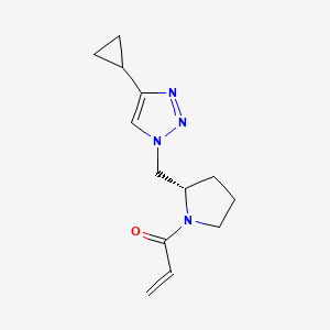 1-[(2S)-2-[(4-Cyclopropyltriazol-1-yl)methyl]pyrrolidin-1-yl]prop-2-en-1-one