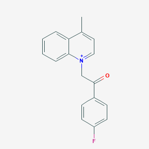 molecular formula C18H15FNO+ B271367 1-[2-(4-Fluorophenyl)-2-oxoethyl]-4-methylquinolinium 