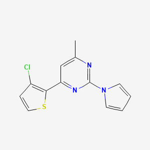 molecular formula C13H10ClN3S B2713677 4-(3-chloro-2-thienyl)-6-methyl-2-(1H-pyrrol-1-yl)pyrimidine CAS No. 860788-69-8