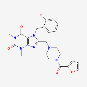 7-(2-fluorobenzyl)-8-((4-(furan-2-carbonyl)piperazin-1-yl)methyl)-1,3-dimethyl-1H-purine-2,6(3H,7H)-dione