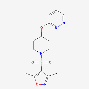 3,5-Dimethyl-4-((4-(pyridazin-3-yloxy)piperidin-1-yl)sulfonyl)isoxazole