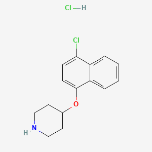 molecular formula C15H17Cl2NO B2713690 4-[(4-氯-1-萘基)氧基]哌啶盐酸盐 CAS No. 1050509-53-9