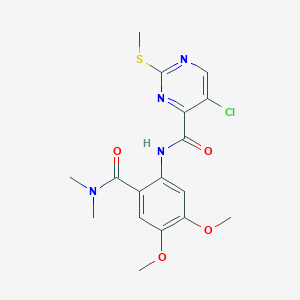 B2713692 5-chloro-N-[2-(dimethylcarbamoyl)-4,5-dimethoxyphenyl]-2-(methylsulfanyl)pyrimidine-4-carboxamide CAS No. 1210141-38-0