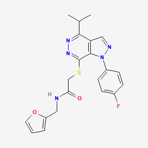 molecular formula C21H20FN5O2S B2713695 2-((1-(4-fluorophenyl)-4-isopropyl-1H-pyrazolo[3,4-d]pyridazin-7-yl)thio)-N-(furan-2-ylmethyl)acetamide CAS No. 1105237-10-2