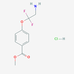 molecular formula C10H12ClF2NO3 B2713701 甲基 4-(2-氨基-1,1-二氟乙氧基)苯甲酸酯；盐酸盐 CAS No. 2470437-63-7