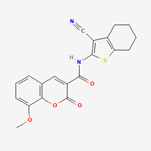 molecular formula C20H16N2O4S B2713708 N-(3-氰-4,5,6,7-四氢苯并[b]噻吩-2-基)-8-甲氧基-2-氧代-2H-香豆素-3-甲酸酰胺 CAS No. 324065-18-1