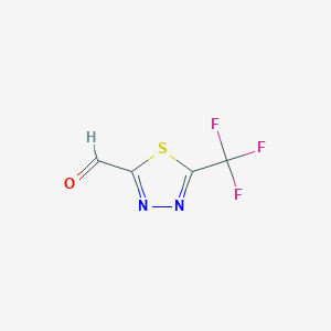 molecular formula C4HF3N2OS B2713723 5-(三氟甲基)-1,3,4-噻二唑-2-甲醛 CAS No. 1260667-41-1