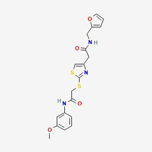 molecular formula C19H19N3O4S2 B2713725 N-(furan-2-ylmethyl)-2-(2-((2-((3-methoxyphenyl)amino)-2-oxoethyl)thio)thiazol-4-yl)acetamide CAS No. 941997-83-7