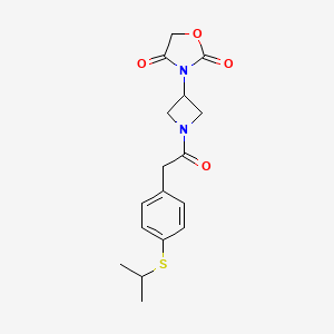 molecular formula C17H20N2O4S B2713728 3-(1-(2-(4-(Isopropylthio)phenyl)acetyl)azetidin-3-yl)oxazolidine-2,4-dione CAS No. 2034425-69-7