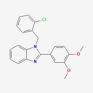 molecular formula C22H19ClN2O2 B2713729 1-(2-chlorobenzyl)-2-(3,4-dimethoxyphenyl)-1H-benzimidazole CAS No. 431976-91-9