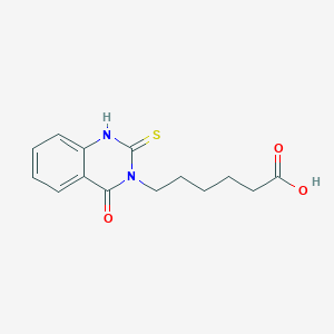 molecular formula C14H16N2O3S B2713734 6-(4-oxo-2-thioxo-1,4-dihydroquinazolin-3(2H)-yl)hexanoic acid CAS No. 34330-08-0