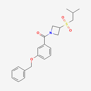 molecular formula C21H25NO4S B2713745 (3-(Benzyloxy)phenyl)(3-(isobutylsulfonyl)azetidin-1-yl)methanone CAS No. 1797177-81-1