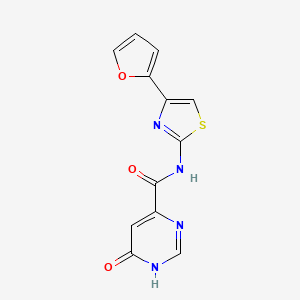 molecular formula C12H8N4O3S B2713746 N-(4-(furan-2-yl)thiazol-2-yl)-6-hydroxypyrimidine-4-carboxamide CAS No. 2034360-72-8