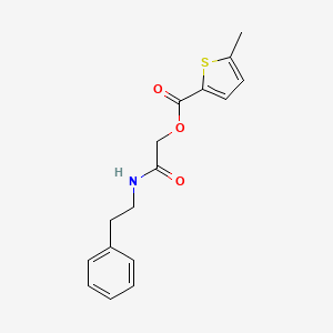 molecular formula C16H17NO3S B2713750 [(2-苯乙基)氨基甲酰]甲基-5-甲基硫代吡咯-2-羧酸酯 CAS No. 876536-22-0