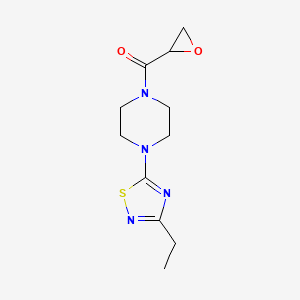 molecular formula C11H16N4O2S B2713751 [4-(3-Ethyl-1,2,4-thiadiazol-5-yl)piperazin-1-yl]-(oxiran-2-yl)methanone CAS No. 2411252-95-2