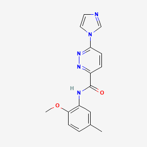 molecular formula C16H15N5O2 B2713764 6-(1H-imidazol-1-yl)-N-(2-methoxy-5-methylphenyl)pyridazine-3-carboxamide CAS No. 1396792-69-0