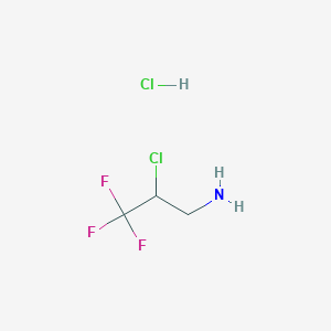 molecular formula C3H6Cl2F3N B2713765 2-Chloro-3,3,3-trifluoropropan-1-amine;hydrochloride CAS No. 2416243-68-8
