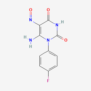 molecular formula C10H7FN4O3 B2713778 6-amino-1-(4-fluorophenyl)-5-nitrosopyrimidine-2,4(1H,3H)-dione CAS No. 19677-84-0