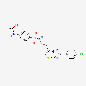 N-(4-(N-(2-(2-(4-chlorophenyl)thiazolo[3,2-b][1,2,4]triazol-6-yl)ethyl)sulfamoyl)phenyl)acetamide