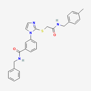 N-benzyl-3-(2-((2-((4-methylbenzyl)amino)-2-oxoethyl)thio)-1H-imidazol-1-yl)benzamide