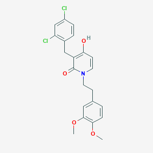 molecular formula C22H21Cl2NO4 B2713793 3-(2,4-dichlorobenzyl)-1-(3,4-dimethoxyphenethyl)-4-hydroxy-2(1H)-pyridinone CAS No. 478079-19-5
