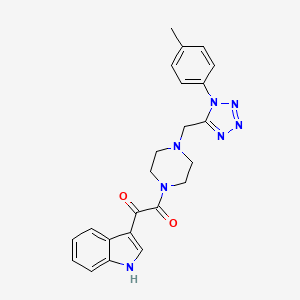 molecular formula C23H23N7O2 B2713800 1-(1H-吲哚-3-基)-2-(4-((1-(对甲苯基)-1H-四唑-5-基甲基)哌嗪-1-基)乙烷-1,2-二酮 CAS No. 1049349-82-7