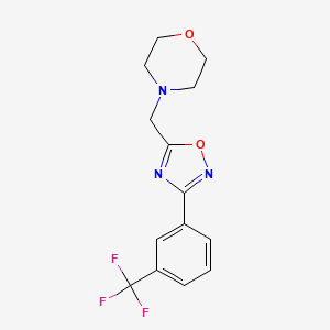 molecular formula C14H14F3N3O2 B2713803 4-({3-[3-(Trifluoromethyl)phenyl]-1,2,4-oxadiazol-5-yl}methyl)morpholine CAS No. 860784-33-4