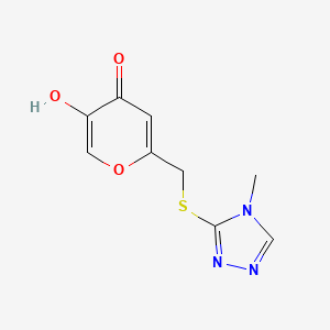 molecular formula C9H9N3O3S B2713804 5-hydroxy-2-(((4-methyl-4H-1,2,4-triazol-3-yl)thio)methyl)-4H-pyran-4-one CAS No. 941868-78-6