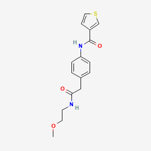 molecular formula C16H18N2O3S B2713805 N-(4-(2-((2-methoxyethyl)amino)-2-oxoethyl)phenyl)thiophene-3-carboxamide CAS No. 1207028-97-4