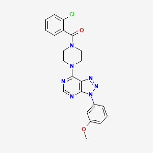 molecular formula C22H20ClN7O2 B2713810 (2-chlorophenyl)(4-(3-(3-methoxyphenyl)-3H-[1,2,3]triazolo[4,5-d]pyrimidin-7-yl)piperazin-1-yl)methanone CAS No. 920415-04-9
