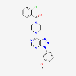 molecular formula C22H20ClN7O2 B2713810 (2-氯苯基)(4-(3-(3-甲氧基苯基)-3H-[1,2,3]三唑[4,5-d]嘧啶-7-基)哌嗪-1-基)甲酮 CAS No. 920415-04-9