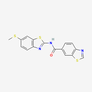 molecular formula C16H11N3OS3 B2713812 N-(6-(甲硫基)苯并[d]噻唑-2-基)苯并[d]噻唑-6-甲酰胺 CAS No. 941925-64-0