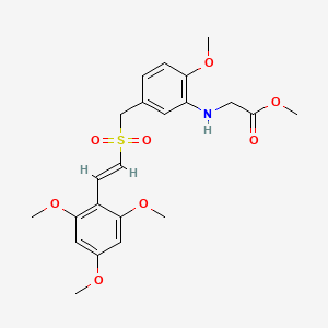 (E)-2,4,6-Trimethoxystyryl 3-(carbomethoxymethylamino)-4-methoxybenzyl sulfone