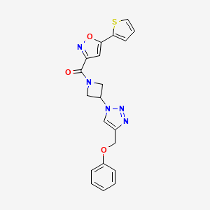 (3-(4-(phenoxymethyl)-1H-1,2,3-triazol-1-yl)azetidin-1-yl)(5-(thiophen-2-yl)isoxazol-3-yl)methanone