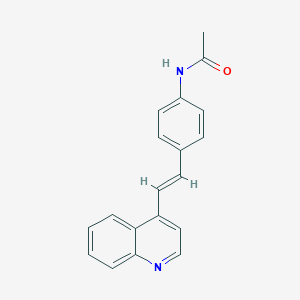 molecular formula C19H16N2O B271383 N-{4-[2-(4-quinolinyl)vinyl]phenyl}acetamide 