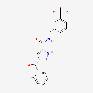 molecular formula C21H17F3N2O2 B2713834 4-(2-甲基苯甲酰)-N-[3-(三氟甲基)苯甲基]-1H-吡咯-2-甲酰胺 CAS No. 439120-79-3