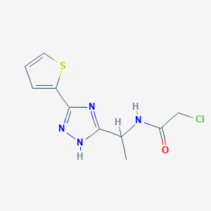 2-Chloro-N-[1-(3-thiophen-2-yl-1H-1,2,4-triazol-5-yl)ethyl]acetamide