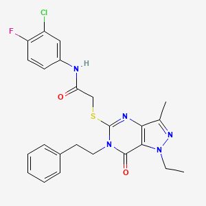 N-(3-chloro-4-fluorophenyl)-2-((1-ethyl-3-methyl-7-oxo-6-phenethyl-6,7-dihydro-1H-pyrazolo[4,3-d]pyrimidin-5-yl)thio)acetamide