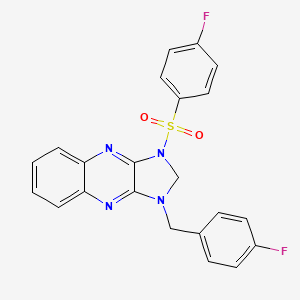 molecular formula C22H16F2N4O2S B2713856 1-(4-氟苯甲基)-3-((4-氟苯基)磺酰基)-2,3-二氢-1H-咪唑并[4,5-b]喹喔啉 CAS No. 844651-27-0