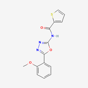 molecular formula C14H11N3O3S B2713857 N-(5-(2-甲氧基苯基)-1,3,4-噁二唑-2-基)噻吩-2-甲酰胺 CAS No. 865285-83-2